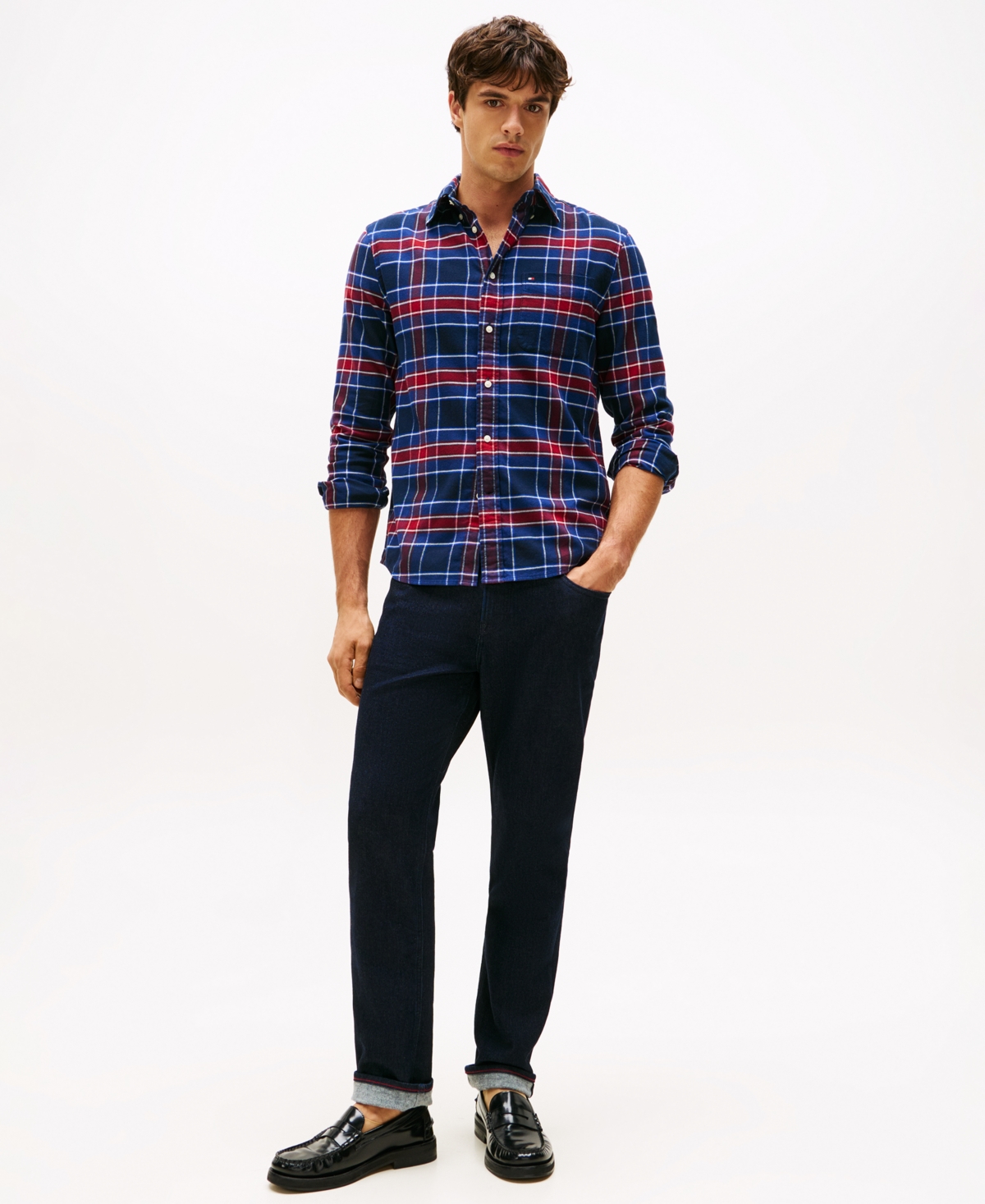 Tommy Hilfiger Brushed Flannel Check Print Shirt In Multi