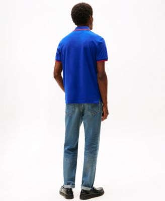 Men's Classic-Fit Seasonal Embroidered Crest Tipped Polo Shirt