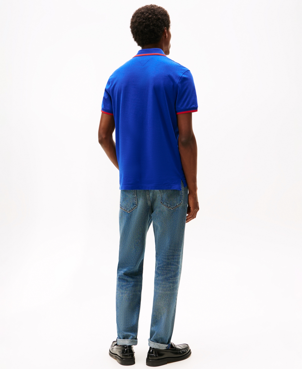 Tommy Hilfiger Regular Fit Crest Logo Pique Polo In Blue