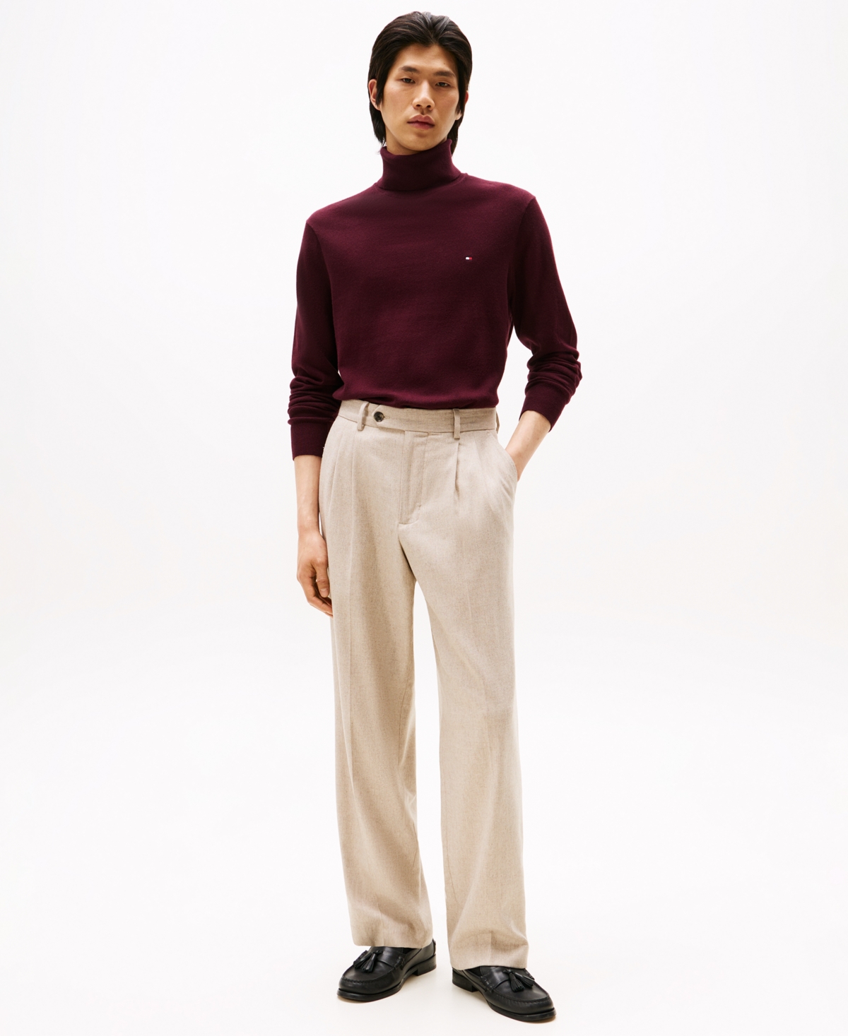 Tommy Hilfiger Men's Regular-Fit Pima Cotton Cashmere Blend Solid Turtleneck Sweater