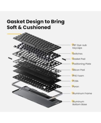 Flow Low-Profile Mechanical Keyboard, 100 Keys Rechargeable Wireless, Bluetooth & Wired, White Ghost Linear Switches for Windows, Mac