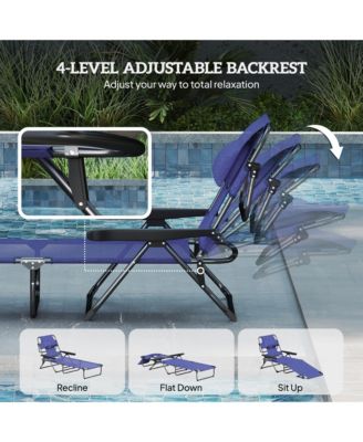 Folding Lounge Chair w/ Reclining Back, ning Chair, Light