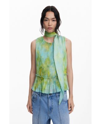 Women's Watercolor crumpled scarf