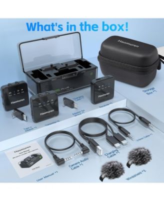 Wireless Lavalier Mic 2-Pack, Bluetooth Lapel Mic for iPhone, Android, Camera, iPad, Tablet, PC, Noise Cancel, Echo, for Video Recording