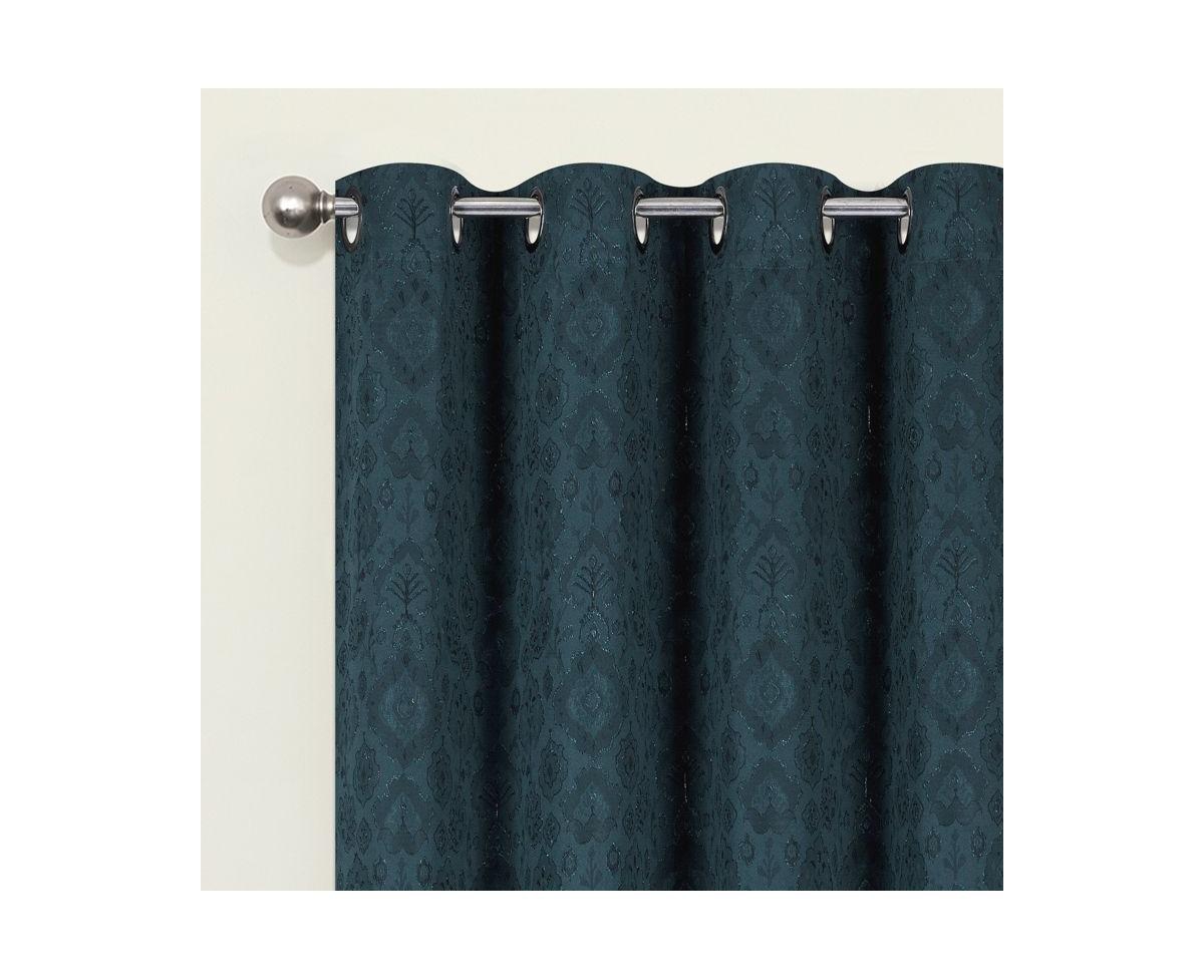 Kate Aurora Regency Collection Raised Jacquard Damask Grommet Top Curtains - 52 in. W x 84 L