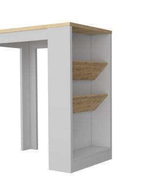 Compact Kitchen Island with Storage Drawer and Open Shelving for Extra Organization