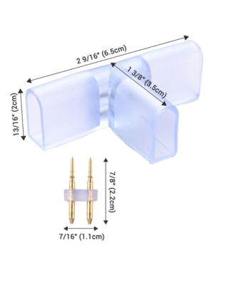 2 Pin Connectors Accessories T Shape with Pin for 7x14mm Neon Rope Light