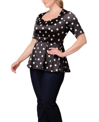 Women's Plus Size Posh Peplum Top with Sweetheart Neckline