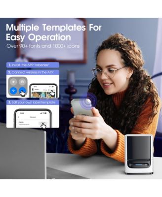 POLONO Label Maker Machine with Tape, PM220-A Bluethooth Label Printer, 2 Inch Portable Thermal Printer for Small Business, Address, Logo, Clothing, Sticker Printer for Phones & PC