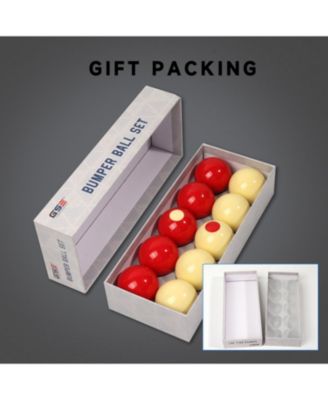 2-1/8" Regulation Size Bumper Pool Balls, Standard Set of 10 Billiard Bumper Ball Set