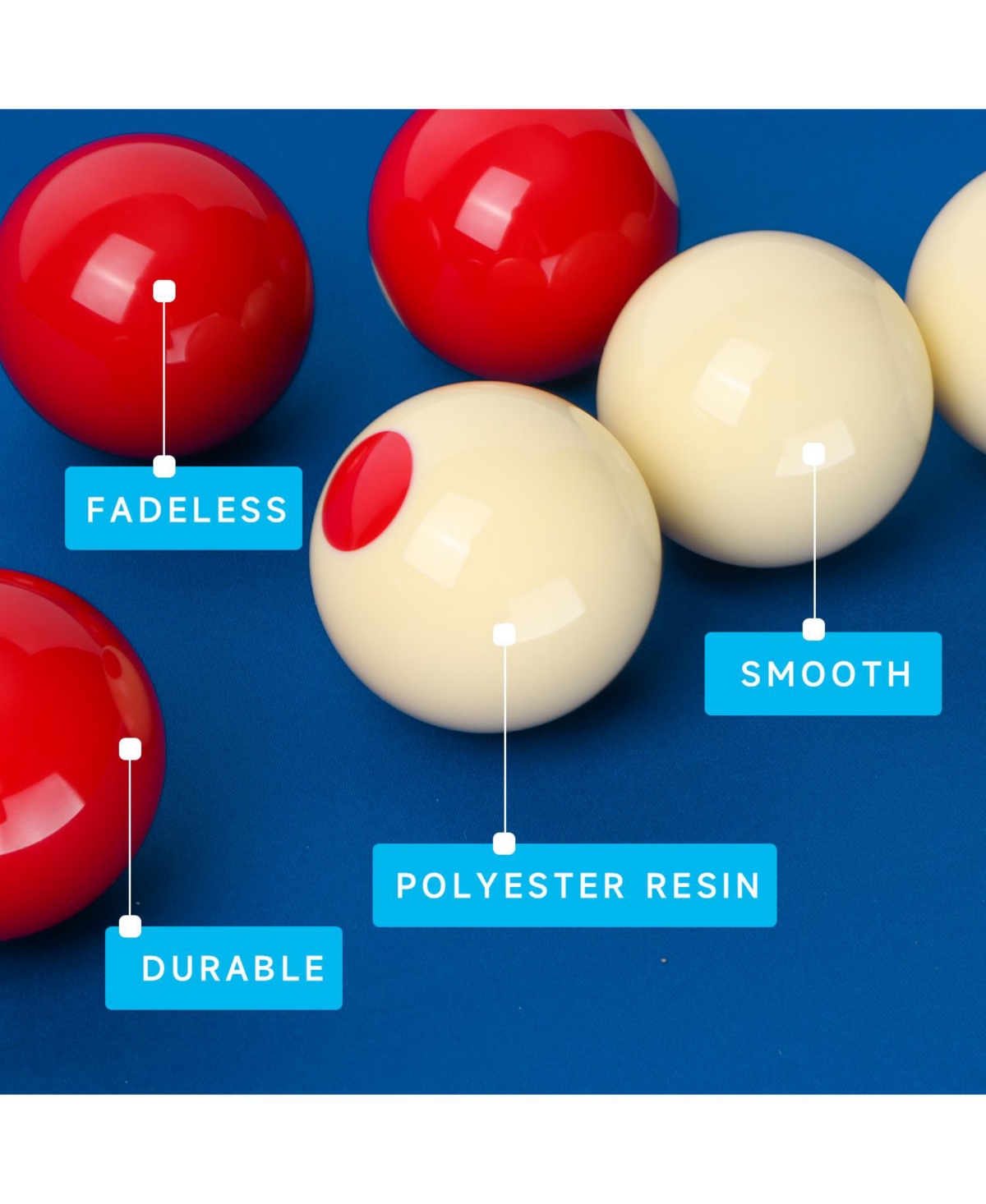 Gse Games & Sports Expert 2-1/8" Regulation Size Bumper Pool Balls, Standard Set of 10 Billiard Bumper Ball Set