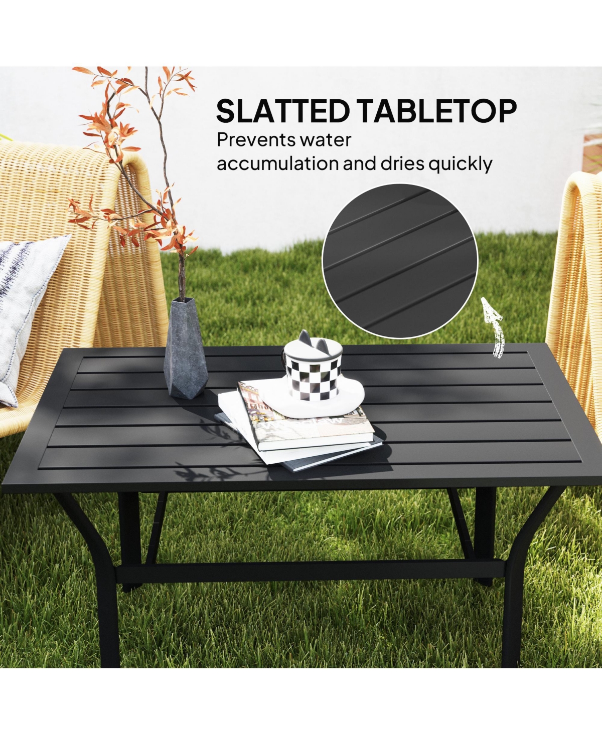 Outsunny Outdoor Table, All-Weather Patio