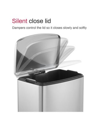 13 Gal./50 Liter Stainless Steel Rectangular Step-on Trash Can for Kitchen