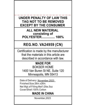 26" x 26" French Linen Euro Pillow with removable Sham