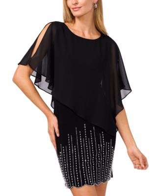 Women's Cape-Overlay Cocktail Dress