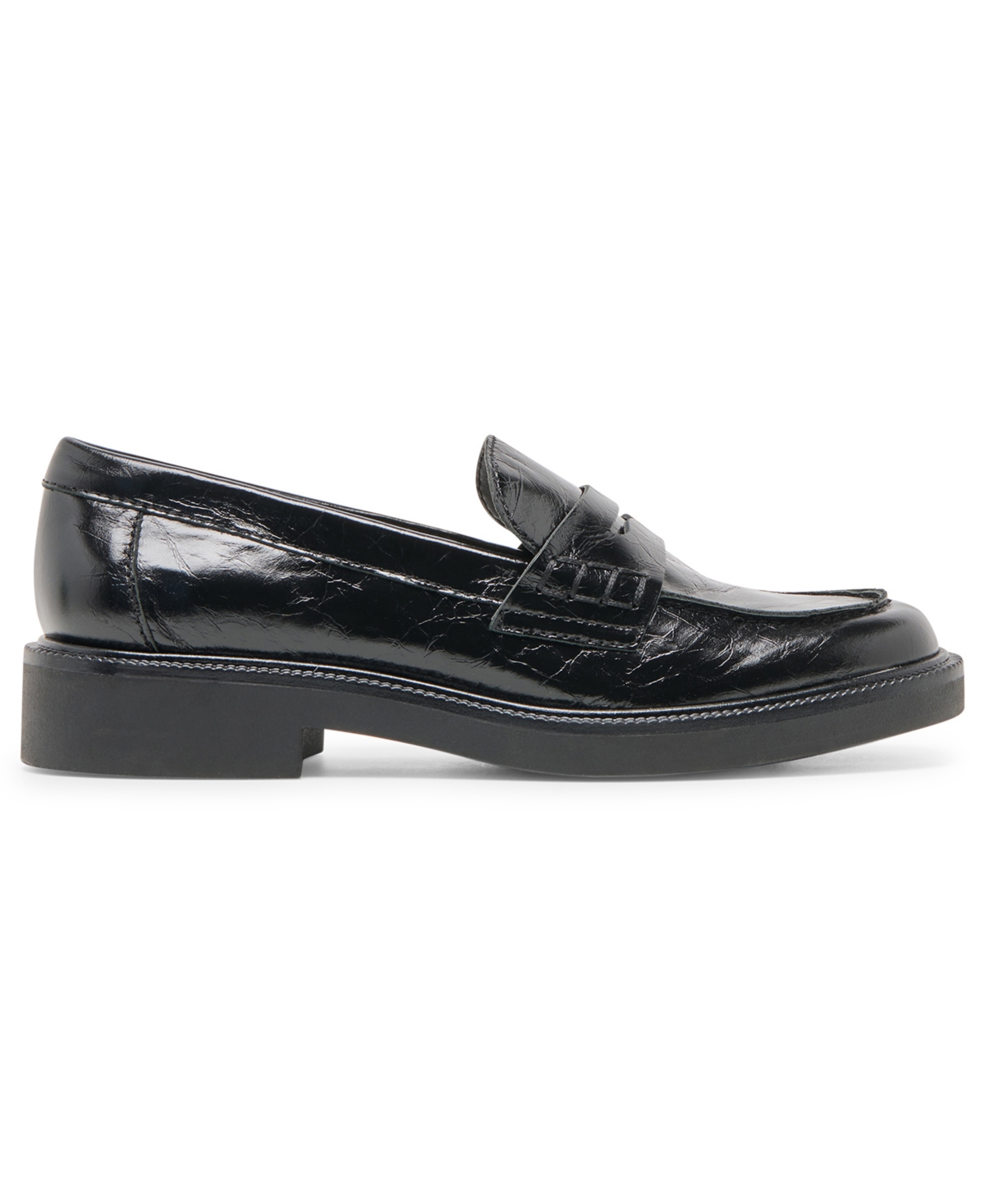 Dolce Vita Tiggy Loafers Midnight Crinkle Patent In Black