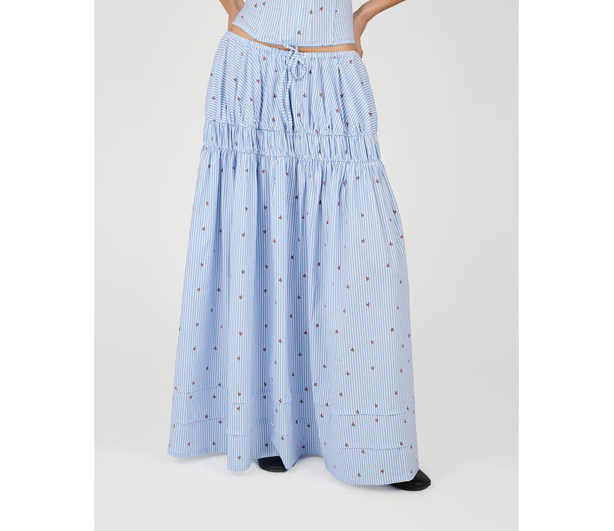 Women's Tiered Midi Skirt - SKY