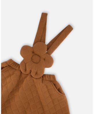 Girl Quilted Overall Dress Mocha - Child