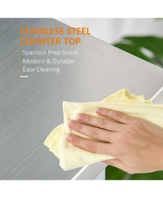 Mobile Kitchen Assistant: Gray Utility Cart with Stainless Top &amp; Drawers