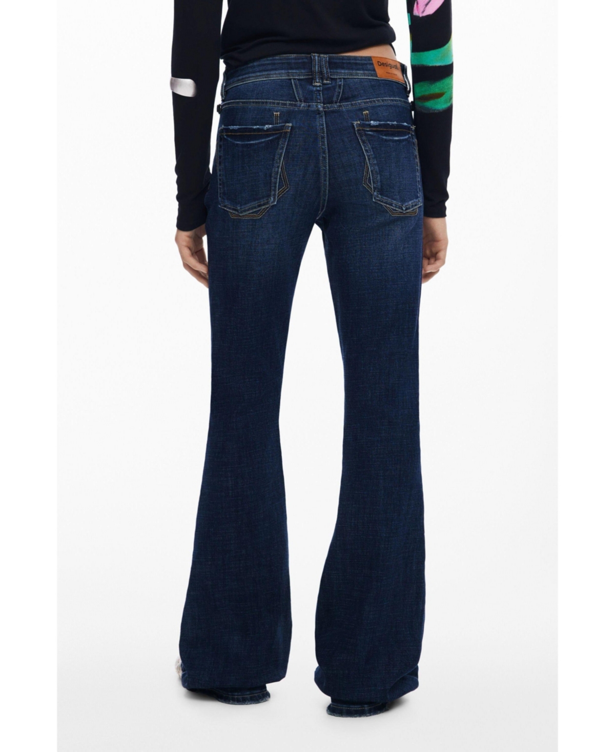 Desigual Flare Leg Jeans In Blue