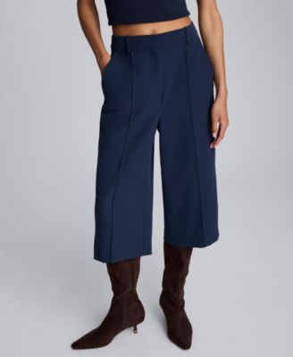 Women's High-Rise Wide Leg Culottes Pants