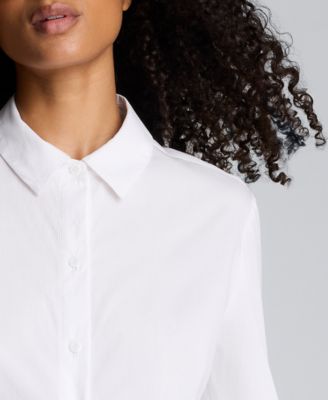 Women's Blouson Sleeves Mini Shirt Dress