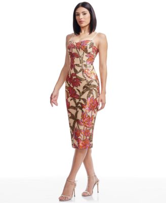 Women's Blakely Sweetheart-Neck Sequin Bodycon Midi Dress