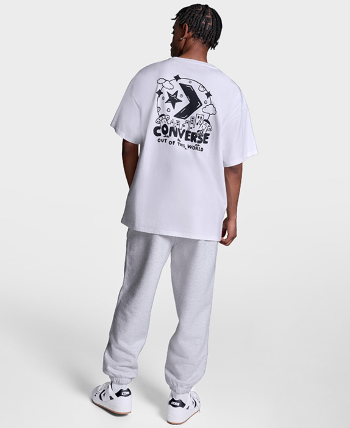 Converse Men's Out Of This World Standard Fit Graphic T-shirt In White