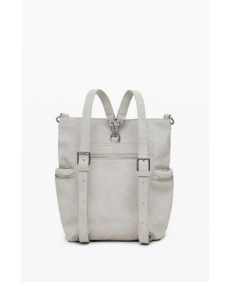 Women's Large logo faux leather backpack