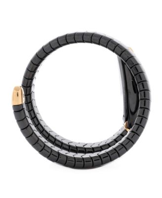 Serpenti Spiga Single Spiral Quartz Watch in Ceramic and Rose Gold with Diamond Bezel 23mm