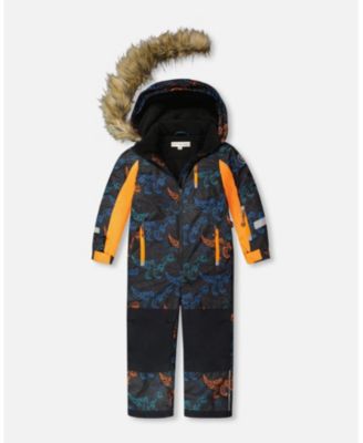 Toddler Boys One-Piece Play Snowsuit Robot Dinosaur Print - Toddler|Child