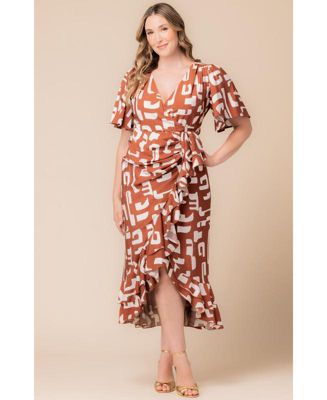 Plus Size Alexandra Ruffle Faux Wrap Gown