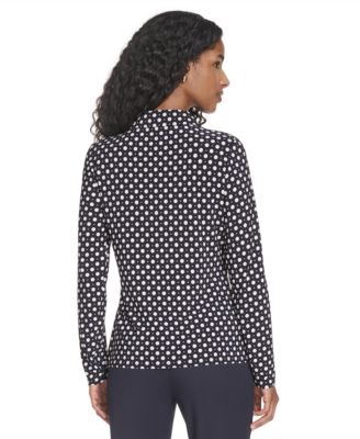 Women's Double Dot Knit Button-Up Top