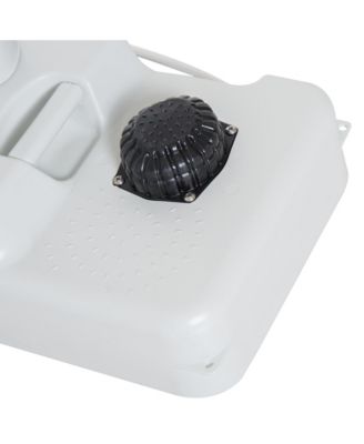 kleankin Portable Camping Sink Hand Wash Station Basin with 4.5 Gallon Tank 6.3 Gallon Recovery Tank & Soap Dispenser for RV,Outdoor,Indoor, HDPE, White