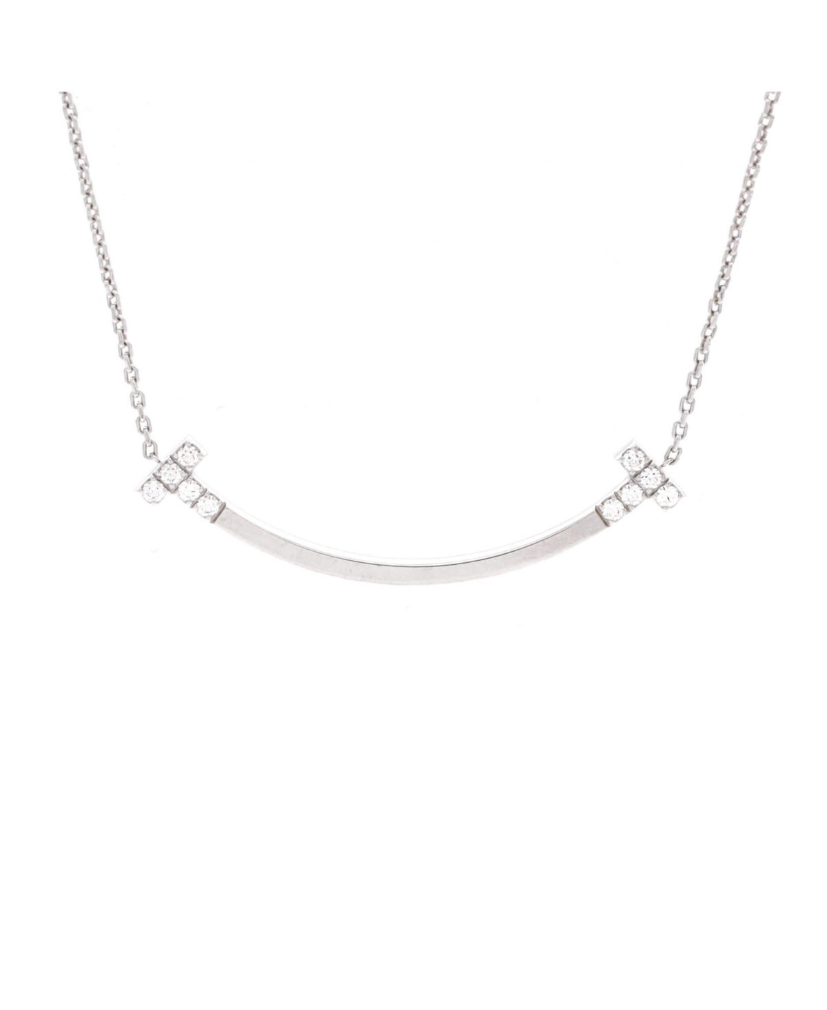 Pre-Owned Tiffany & Co. T Smile Pendant Necklace - 18k white gold