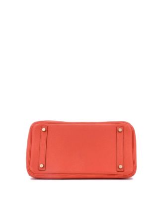 Pre-Owned Hermes Birkin 30 Handbag Orange Togo with Gold Hardware