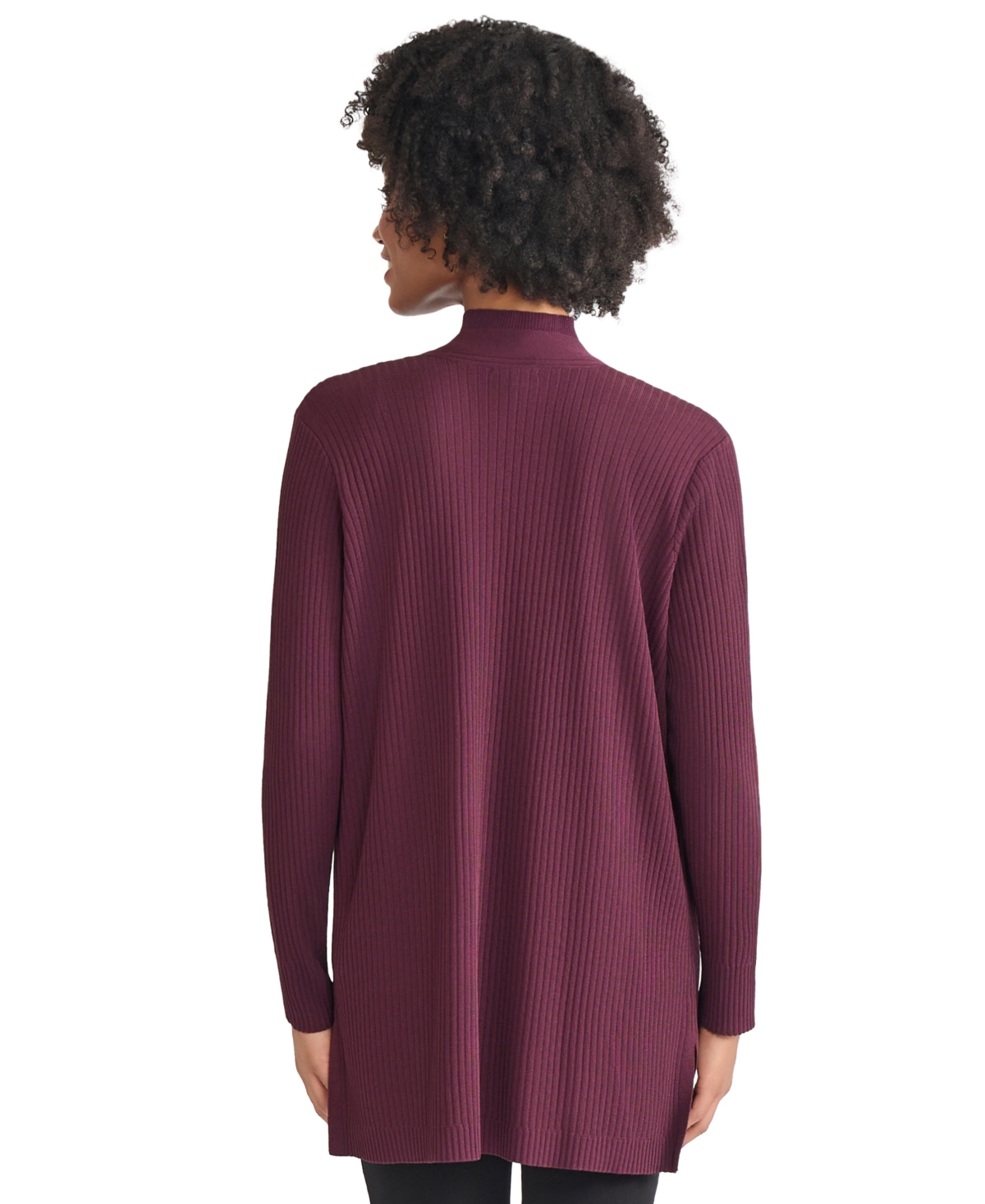 Jones New York Sutton Rib Cardigan In Burgundy