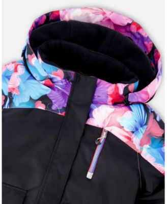 Girl Two-Piece Play Snowsuit Black Butterfly Print - Toddler|Child