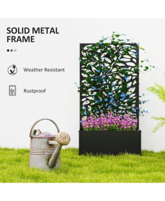 Garden Box with Privacy Panel, Outdoor Planter Box for Garden