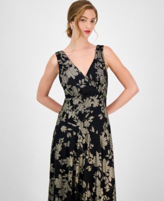 Women's Foil Chiffon Asymmetric-Hem Dress