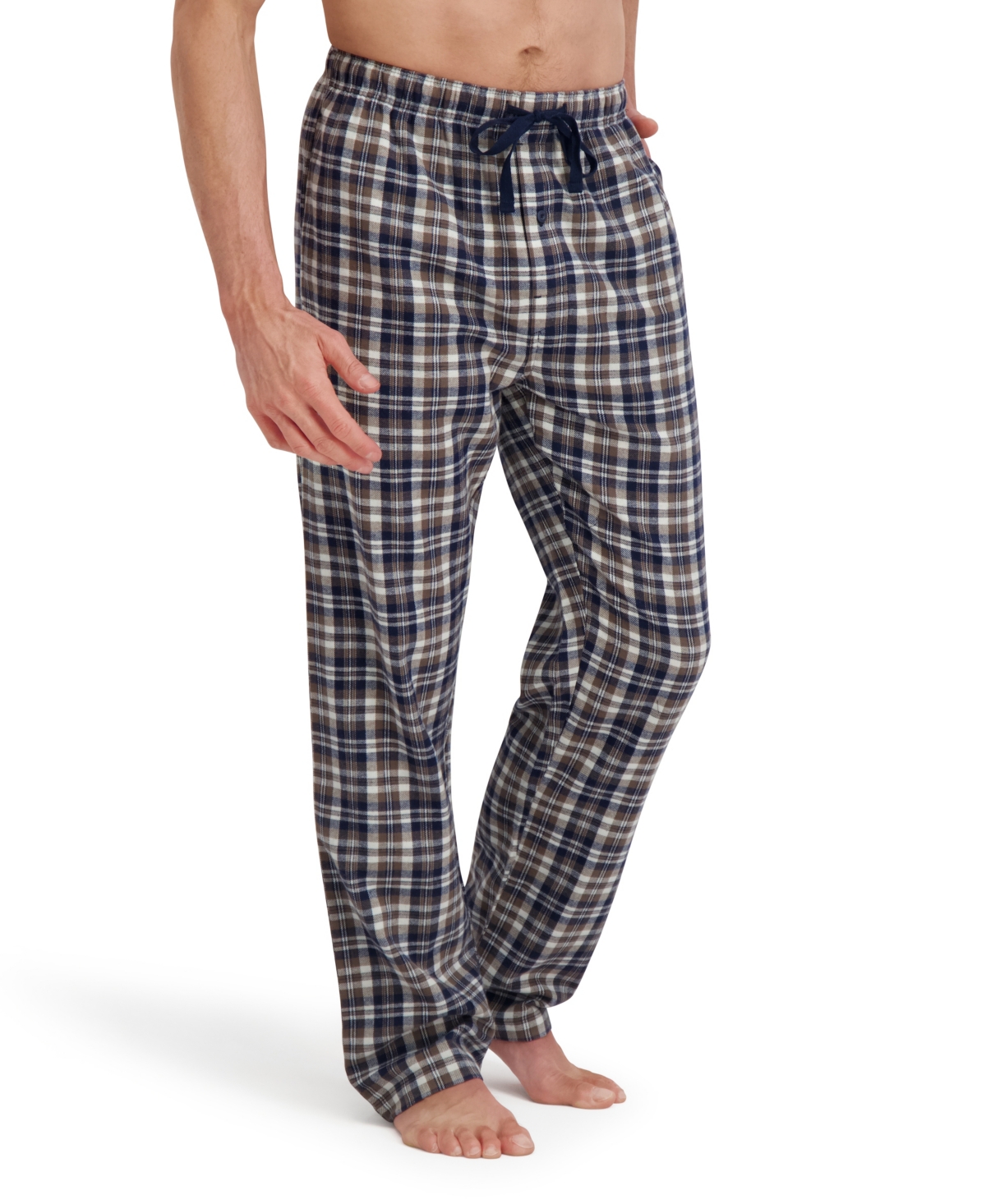Hanes Men's Flannel Drawstring Sleep Pants In Brown