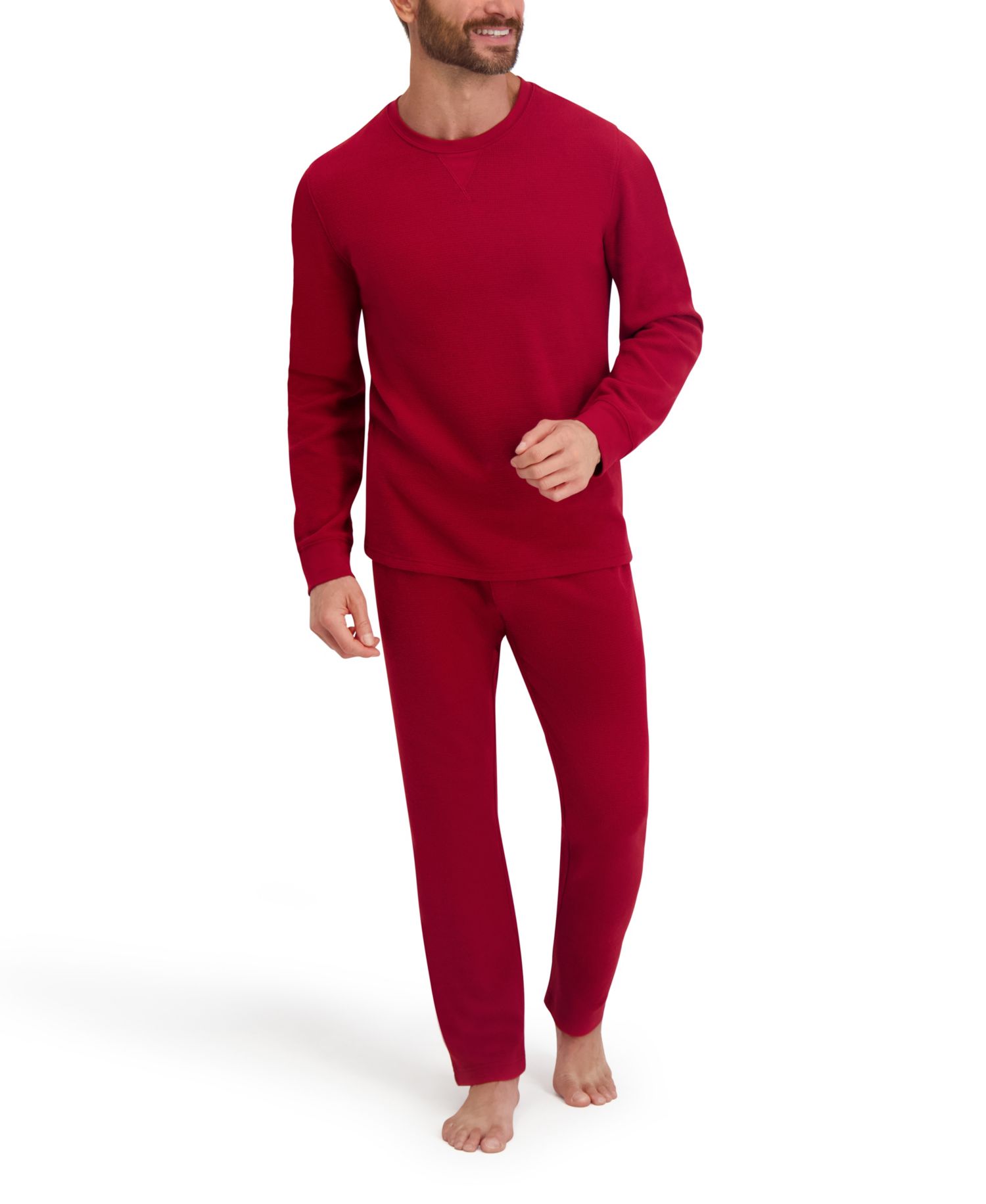 Men's Waffle Crew Neck Sleep Set