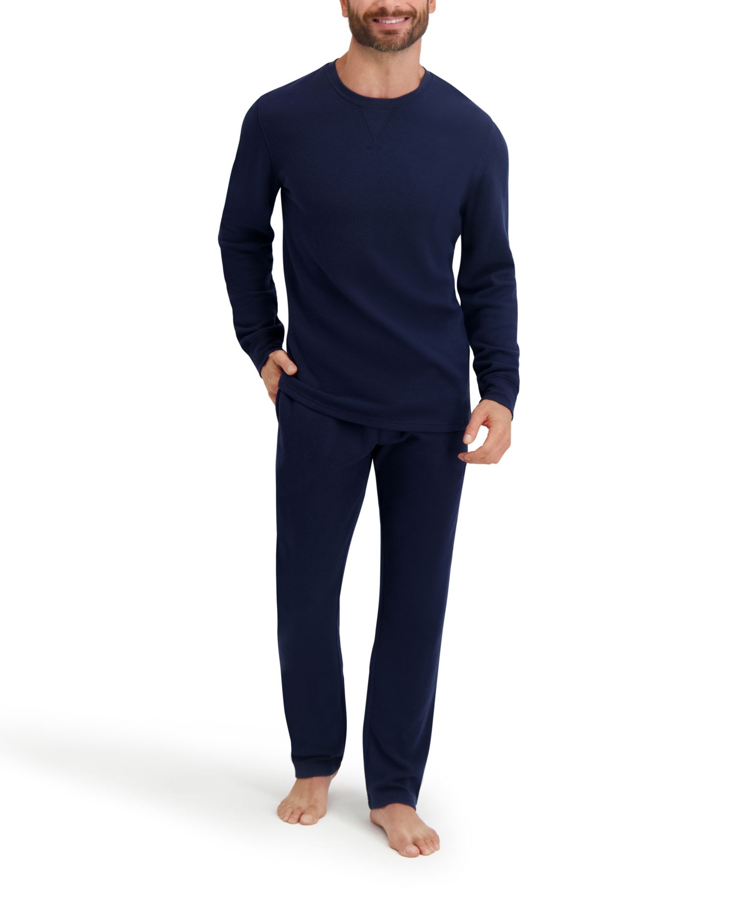 Men's Waffle Crew Neck Sleep Set