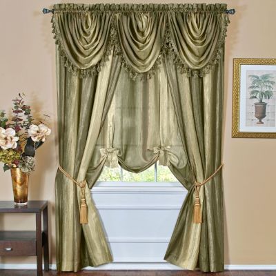 Ombre Crushed Satin Sheer Single Window Curtains & Valances