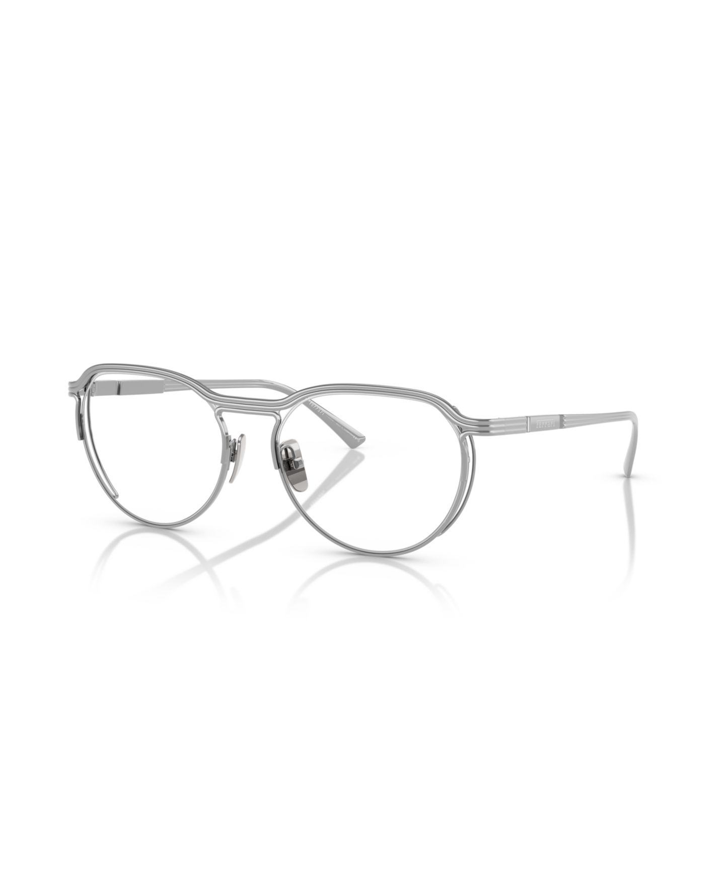 Очки Scuderia Ferrari Ferrari Unisex Oval Titanium FH3004T Eyeglasses, цвет: Серебряный — фото 1