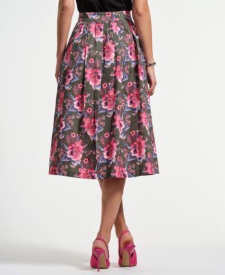 Women's Sateen Midi Full Skirt
