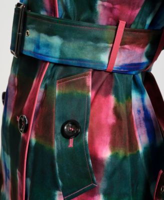 Women's Plaid Trench Coat