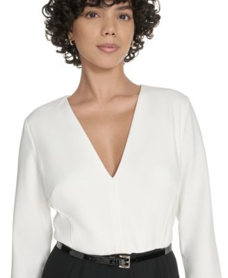 Women's 3/4-Sleeve V-Neck Midi Dress