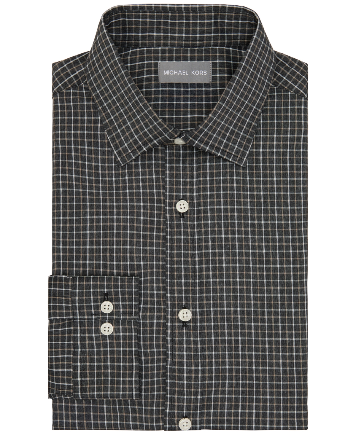 Michael Kors Men's Passport Untucked Slim Fit Dress Shirt In Gray