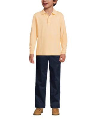 Girls Long Sleeve Interlock Polo Shirt